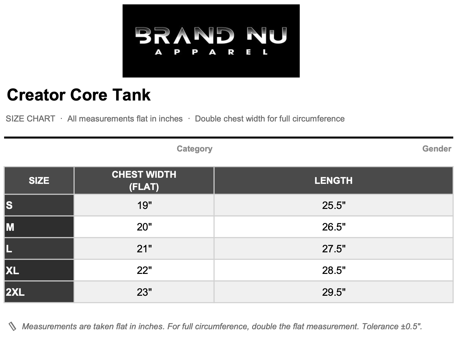 Size Chart