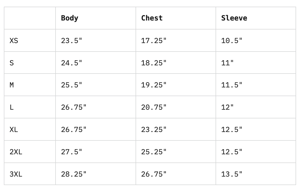 Size Chart